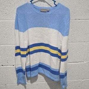 Croft & Barrow Blue and White Striped Sweater